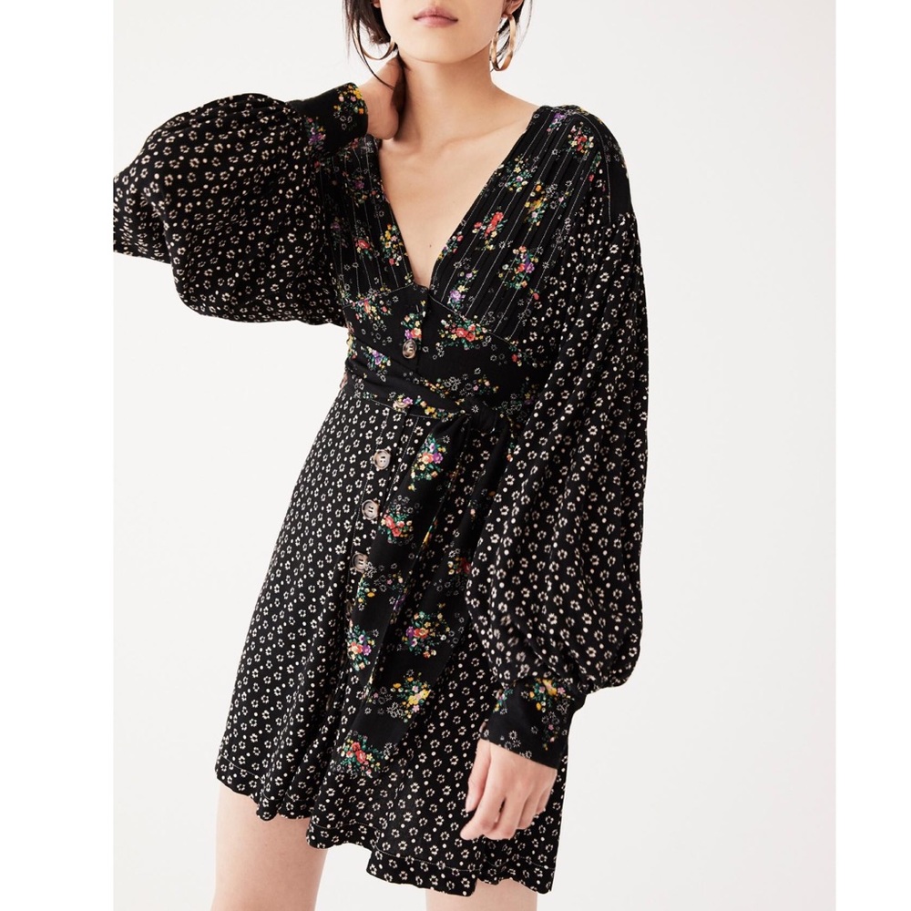 Free People Wonderland Print Mini Dress